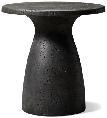 Collins Outdoor 16" End Table - Round Top - Sculpted Pedestal Base - Transitional Design