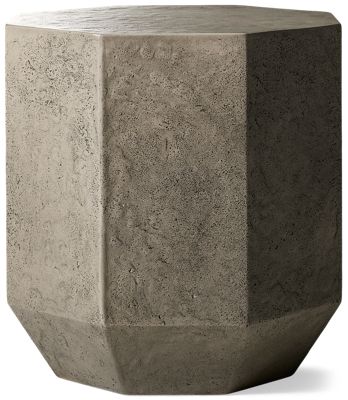 Morse Outdoor End Table - Octagonal Silhouette - Textured Surface