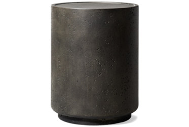 Darsa 18" Outdoor End Table - Tray-Style Top - Modern Sculptural Design