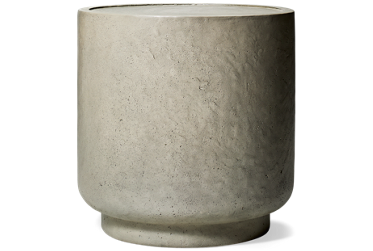 Sania Outdoor End Table - Cylindrical Silhouette - Tray-Style Top - Artful Texture