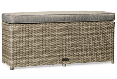 Aruba Bench - Cozy Design - Durable Olefin Fabric Wrapped Cushion - UV-Treated Synthetic Wicker - Sturdy Aluminum Frame