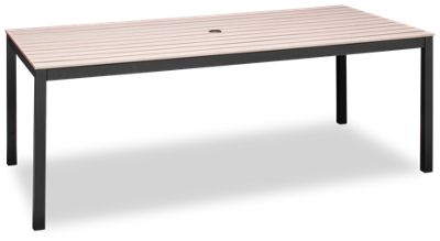 Sydney 83" Dining Table - Elegant Rectangular Design - Weather-Resistant Durabond Top - Sturdy Square Aluminum Legs - Center Umbrella Opening