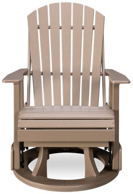 Adirondack Mountain Swivel Glider Chair - Slatted Arched Back - Comfortably Angled Seat - 360-Degree Swivel - High-Density Polyethylene - Weather-Resistant