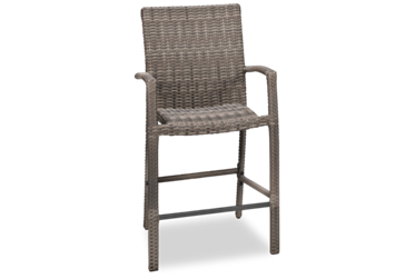 Chalfonte Counter Stool - Durable Woven Resin Wicker - Sturdy Aluminum Frame - Stackable Design - Comfortable Footrest