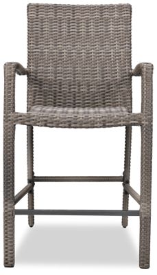 Chalfonte Counter Stool - Durable Woven Resin Wicker - Sturdy Aluminum Frame - Stackable Design - Comfortable Footrest