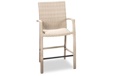 Sydney Counter Stool - Stylish Woven Resin Wicker Construction - Sturdy Aluminum Frame - Stackable Design