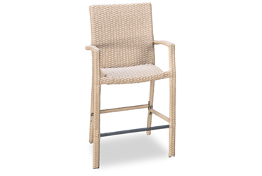 Chalfonte Counter Stool - Durable Woven Resin Wicker - Sturdy Aluminum Frame - Stackable For Easy Storage - Comfortable Footrest