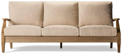 Clare View Sofa - Weather-Resistant Eucalyptus Wood - High-Performance Nuvella Fabric - 4 Coordinating Toss Pillows