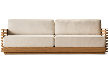 Monterey Sofa - Weather-Resistant Design - Slatted Wood-Like Aluminum Frame - Cozy Fade-Resistant Cushions
