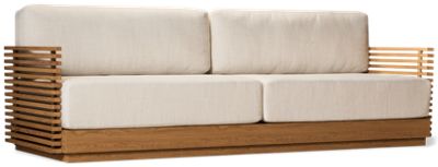 Monterey Sofa - Weather-Resistant Design - Slatted Wood-Like Aluminum Frame - Cozy Fade-Resistant Cushions