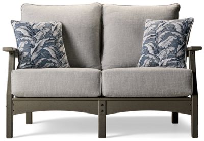 Cove Beach Loveseat - Chic Contemporary Design - High-Performance Nuvella Cushions - Versatile Grey Finish - Durable High-Density Polyethylene