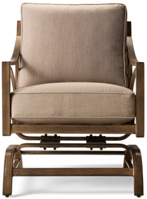 Potomac Platform Rocker - Woven Wicker Back - Sloped Armrests - Durable Solartex Outdoor Fabric
