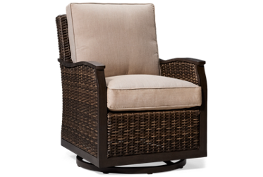 Trenton Swivel Lounge Chair - Sturdy Aluminum Frame - Elegant Resin Wicker Detailing - Slim Armrests - Comfortable Cushions