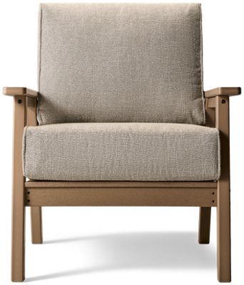 Grover Beach Lounge Chair - Chic Contemporary Design - Nuvella High-Performance Cushions - Natural Wood-Look Finish - Durable High-Density Polyethylene