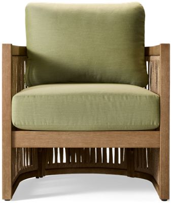 Serena Shores Lounge Chair - Weather-Resistant Eucalyptus Frame - Chic Rope Detailing - UV-Resistant Nuvella® Cushions