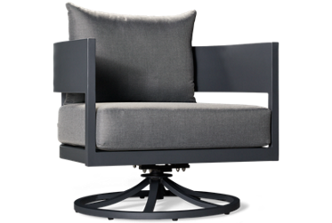 Menorca Swivel Rocking Chair - Durable Powder-Coated Aluminum Frame - Curved Back - 360-Degree Swivel Motion