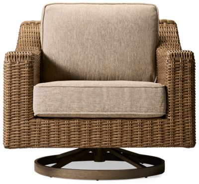 Laguna Heights Swivel Lounge Chair - All-Weather Resin Wicker - Durable Aluminum Frame - 360-Degree Swivel - Nuvella Performance Fabric Cushions