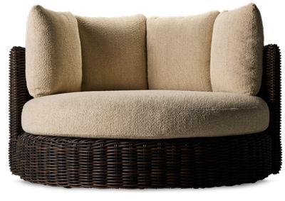 Kimora Swivel Daybed - Durable Synthetic Wicker - Sturdy Aluminum Frame - Spacious Deep Seating - 360-Degree Swivel - High-Performance Nuvella Fabric Cushions