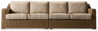 Laguna Heights 4 Piece Sectional - All-Weather Resin Wicker - Nuvella Performance Fabric - 4 Toss Pillows