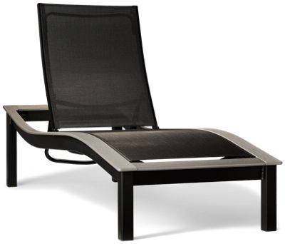 Bazza Armless Chaise Lounge - Elegant Black Cover - Durable High-Density Polyethylene Frame - Lightweight Design