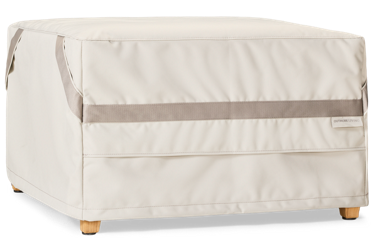 Solerno Ottoman Cover - Durable Heavy-Duty Polyester - Mold & Mildew Prevention Vents - Eco-Friendly Water-Resistant Backing