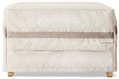 Solerno Ottoman Cover - Durable Heavy-Duty Polyester - Mold & Mildew Prevention Vents - Eco-Friendly Water-Resistant Backing