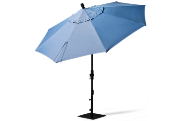 Canopy 9' Starlux Tilt Umbrella - Octagonal Canopy Design - Durable Rust-Resistant Aluminum Pole - Integrated LED Light Strips