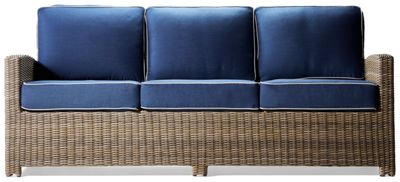Bainbridge Sofa - Outdoor Durability - Resilient Resin Wicker - Fade-Resistant Cushions - 100% Sunbrella Acrylic - Two Coordinating Toss Pillows