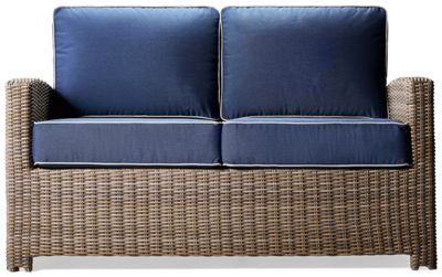 Bainbridge Loveseat - Outdoor Durability - Resilient Resin Wicker - Fade-Resistant Cushions - 100% Sunbrella Acrylic - Two Coordinating Toss Pillows