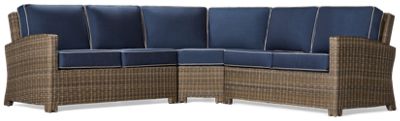Bainbridge 3 Piece Sectional - Durable Aluminum Frame - Curved Cushion Backs - Four Matching Toss Pillows - 100% Sunbrella Acrylic