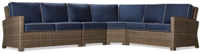 Bainbridge 4 Piece Sectional - Durable Aluminum Frame - Curved Cushion Backs - Four Matching Toss Pillows - 100% Sunbrella Acrylic