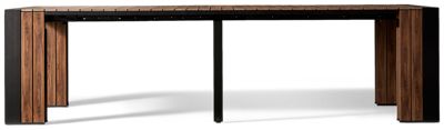 Transformer Adjustable Dining Table - Weather-Resistant Aluminum Frame - Expandable Design Over 9 Feet - Center Umbrella Hole