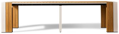 Transformer Adjustable Dining Table - Weather-Resistant Aluminum Frame - Expandable Design Over 9 Feet - Center Umbrella Hole