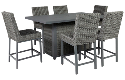 Palazzo Hill 7 Piece Fire Table Dining Set