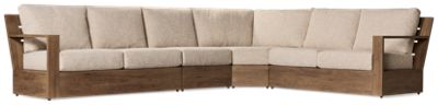 Seal Beach 4 Piece Sectional - Durable Aluminum Frame - Fade-Resistant Cushions - 6 Toss Pillows - High-Performance Nuvella+™ Fabric - Wood-Look Finish