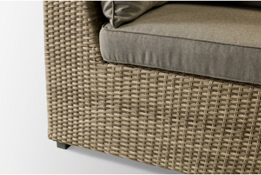 Aruba 3 Piece Sectional - Sturdy Aluminum Frame - Weather-Resistant Synthetic Wicker - Comfy Olefin Foam Seat Cushions
