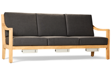 Solerno Heated Sofa - Sustainable Teak Frame - Sunbrella® Performance Cushions - 5 Adjustable HeatTech™ Settings - Lasts Up to 10 Hours