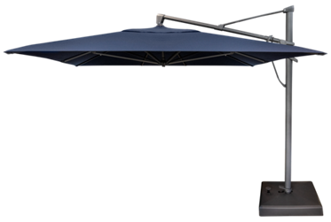Canopy Rectangular Cantilever Umbrella - Durable Navy Blue Canopy - Rolling Base for Effortless Relocation - Weather-Resistant