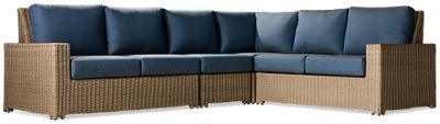 Sydney 4 Piece Sectional - Sunbrella Cushions - Resin Wicker and Aluminum Frame - Cozy Contemporary Design