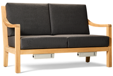 Solerno Heated Loveseat - Sustainable Teak Frame - Sunbrella® Performance Cushions - 5 Adjustable HeatTech™ Settings - Lasts Up to 10 Hours