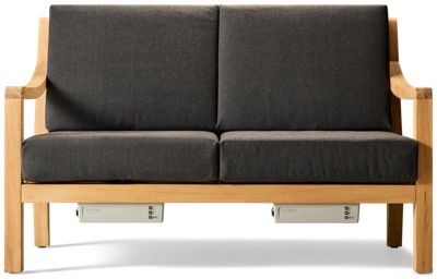 Solerno Heated Loveseat - Sustainable Teak Frame - Sunbrella® Performance Cushions - 5 Adjustable HeatTech™ Settings - Lasts Up to 10 Hours