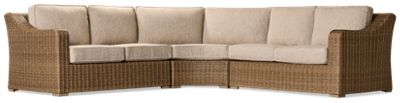 Laguna Heights 3 Piece Sectional - All-Weather Resin Wicker - Nuvella Performance Fabric - 6 Toss Pillows