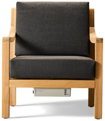 Solerno Heated Lounge Chair - Sustainable Teak Frame - Sunbrella® Performance Cushions - 5 Adjustable HeatTech™ Settings - Lasts Up to 10 Hours