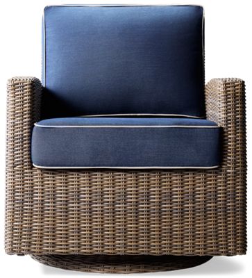 Bainbridge Swivel Glider Club Chair - Outdoor Durability - Resilient Resin Wicker - Fade-Resistant Cushions - 100% Sunbrella Acrylic