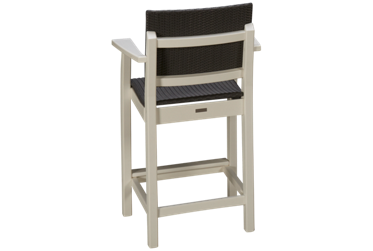 Modern Balcony Arm Chair With Weave - Transitional Design - Sturdy Armrests - High-Density Polyethylene - Woven Resin Seat