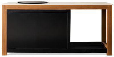 Cove Gas Fire Table - Elegant Sintered Stone Top - Scratch And Stain-Resistant - Rust-Free Aluminum Base - Includes Protective Cover