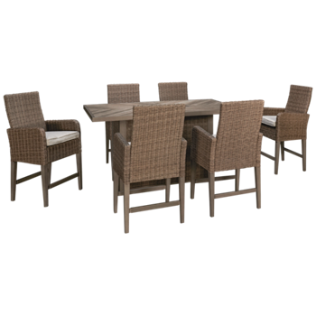 Beachcroft 7 Piece Fire Pit Dining Set