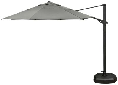 Canopy Octagonal Cantilever Umbrella - Spacious 11.5' Canopy - Durable Grey Fabric - Sturdy Black Powder-Coated Aluminum Pole