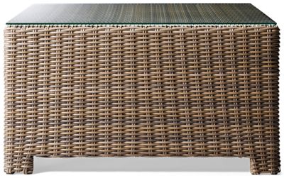 Bainbridge Coffee Table - Streamlined Modern Design - Durable Resin Wicker - Tempered Glass Top - Sturdy Powder-Coated Aluminum Frame