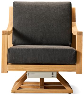 Solerno Heated Swivel Chair - Sustainable Teak Frame - Sunbrella® Performance Cushions - 5 Adjustable HeatTech™ Settings - Lasts Up to 10 Hours